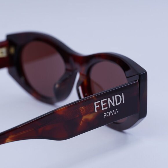 ?️ New Fendi FE40125F 54S Sunglasses - Shiny Red Havana Frame, Bordeaux Lenses main image 6